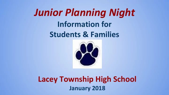 junior planning night