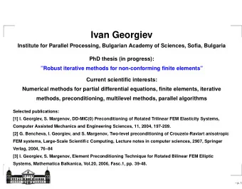 Ivan Georgiev  Institute for Parallel Processing, Bulgarian Academy of Sciences, Sofia, Bulgaria