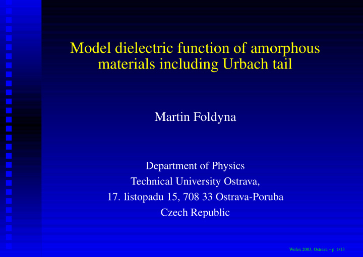 model dielectric function of amorphous materials