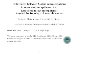 Differences between Galois representations in outer-automorphisms of  1  and those in