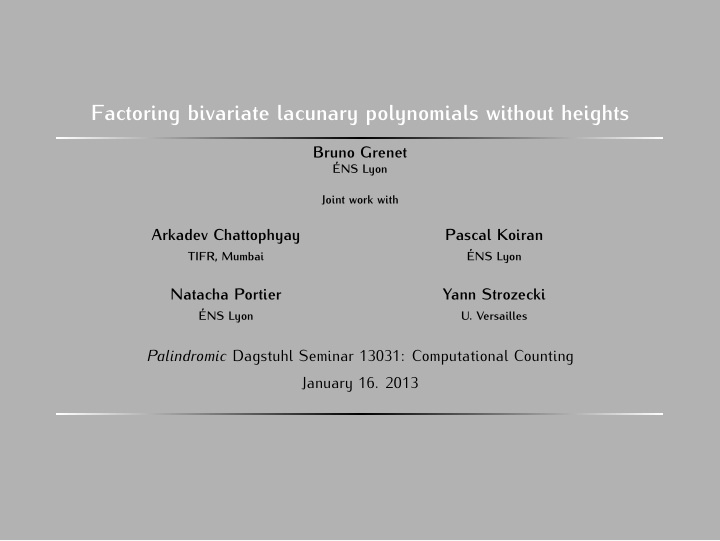 factoring bivariate lacunary polynomials without heights