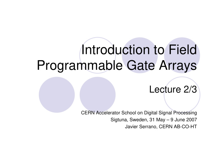 introduction to field programmable gate arrays