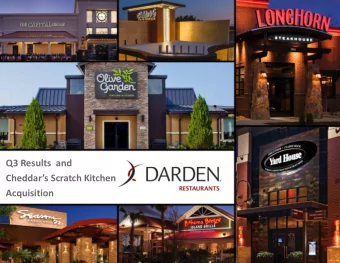 Q3 Results  and  Cheddars Scratch Kitchen  Acquisition  Disclaimer / Non-GAAP Information