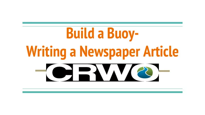 build a buoy writing a newspaper article assignment