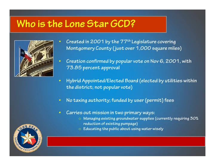 who is the lone star gcd who is the lone star gcd
