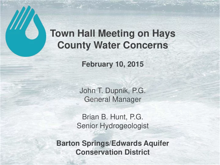 county water concerns