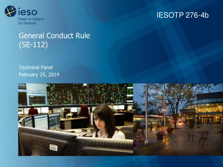 iesotp 276 4b general conduct rule se 112
