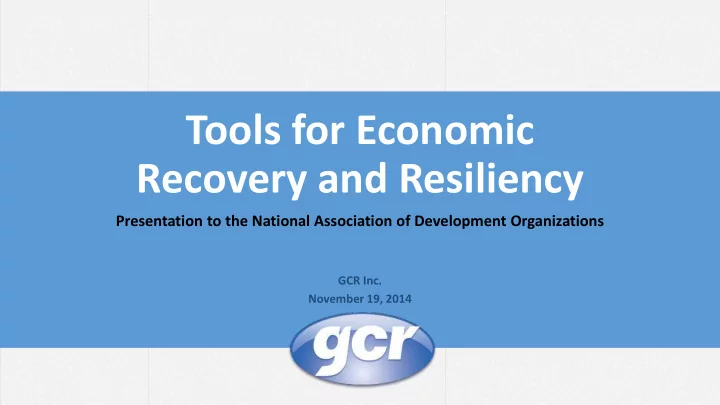 recovery and resiliency