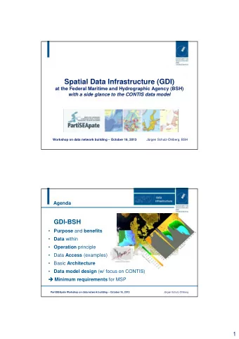 Spatial Data Infrastructure (GDI)  at the Federal Maritime and Hydrographic Agency (BSH)  with a