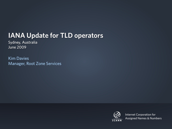 iana update for tld operators
