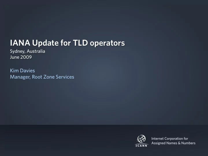 iana update for tld operators