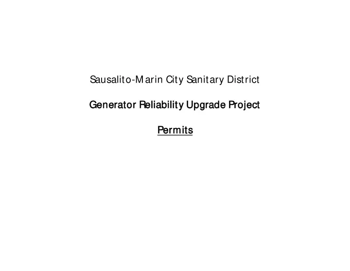 sausalito m arin city sanitary district