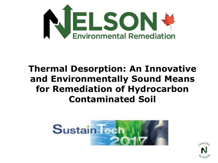 thermal desorption an innovative and environmentally