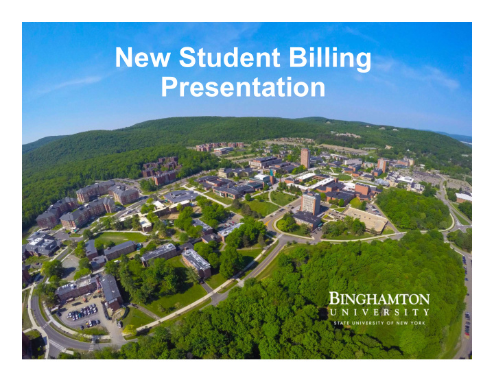 new student billing presentation