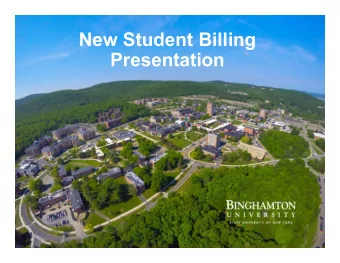New Student Billing  Presentation  S t u d e n t  A c c o u n t s  Topics for Student Accounts