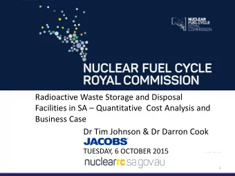 Radioactive Waste Storage and Disposal Facilities in SA  Quantitative  Cost Analysis and