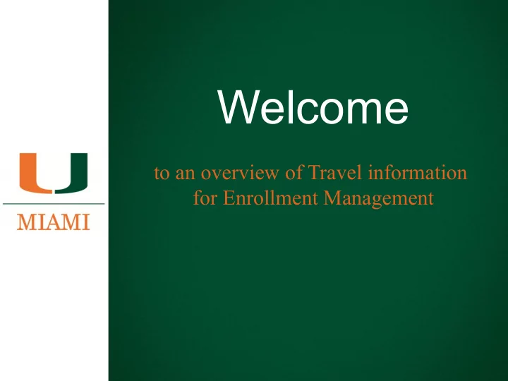 welcome