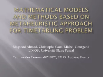 Campus des Czeaux-BP 10125, 63173  Aubire, France  Introduction  Constraints  Problem