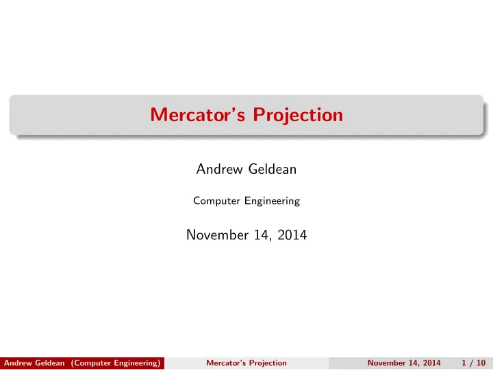 mercator s projection