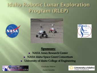 Sponsors:  NASA Ames Research Center    NASA Idaho Space Grant Consortium    University of