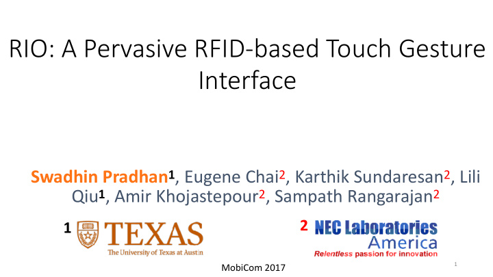 rio a pervasive rfid based touch gesture interface