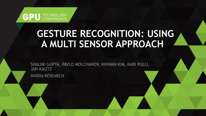 gesture recognition using a multi sensor approach