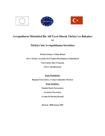 Avrupal  lar  n Mstakbel Bir AB yesi Olarak Trkiyeye Bak   lar   ve