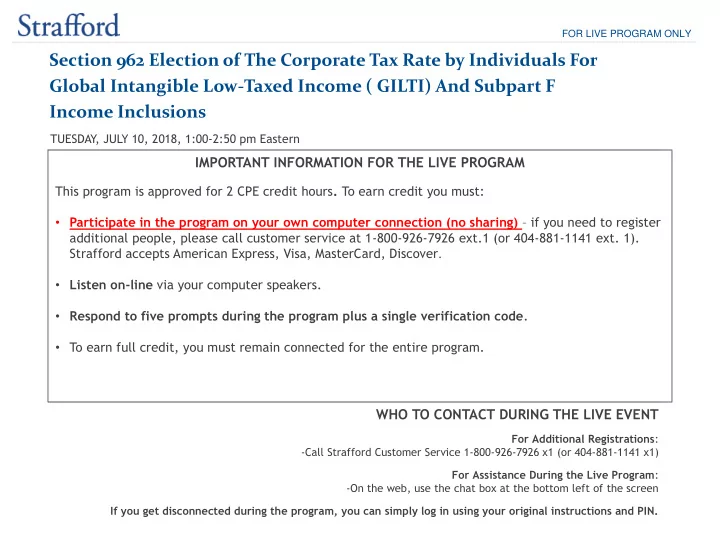 section 962 election of the corporate tax rate by