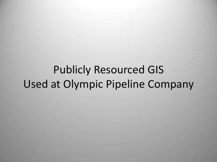 publicly resourced gis