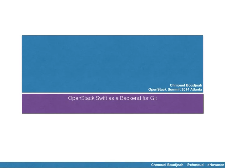 openstack swift as a backend for git