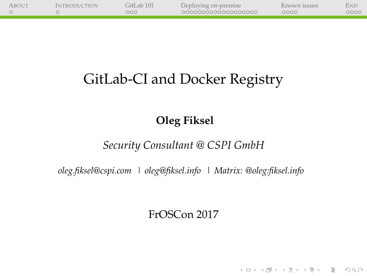 gitlab ci and docker registry