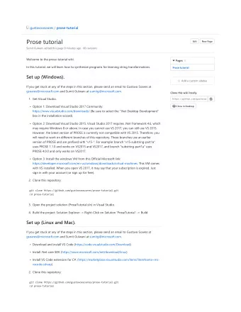 Prose tutorial  Edit  New Page  Sumit Gulwani edited this page 9 minutes ago  60 revisions