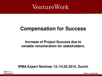 VentureWork  VentureWork  GKS VentureWork  Compensation for Success  Increase of Project Success