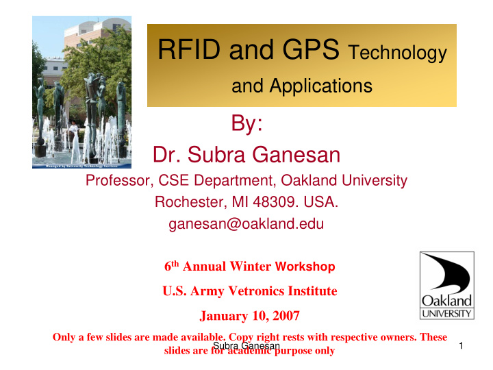 short biography of dr subramaniam ganesan