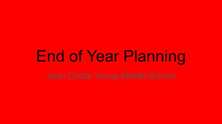 end of year planning