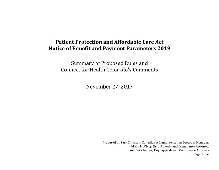 patient protection and affordable care act notice of