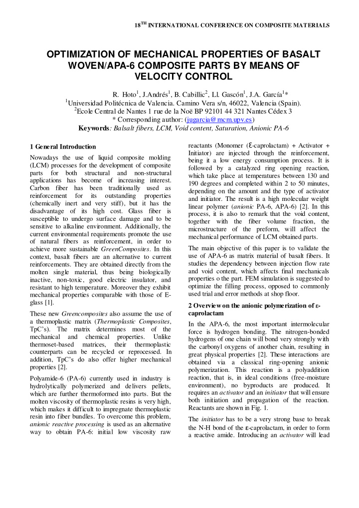 optimization of mechanical properties of basalt woven apa