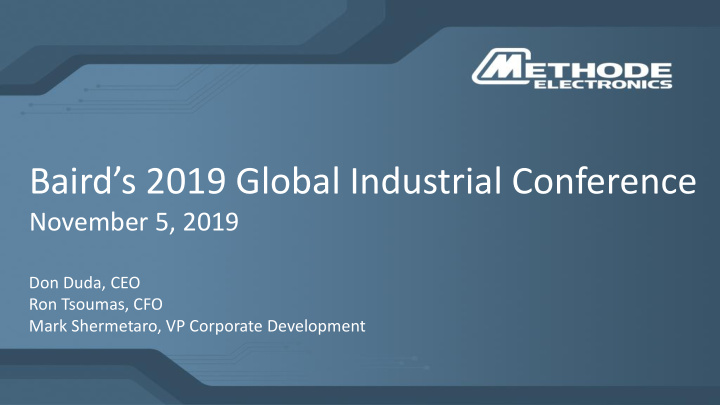 baird s 2019 global industrial conference