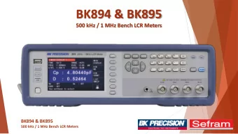 BK894 &amp; BK895  500 kHz / 1 MHz Bench LCR Meters  BK894 &amp; BK895  500 kHz / 1 MHz Bench LCR
