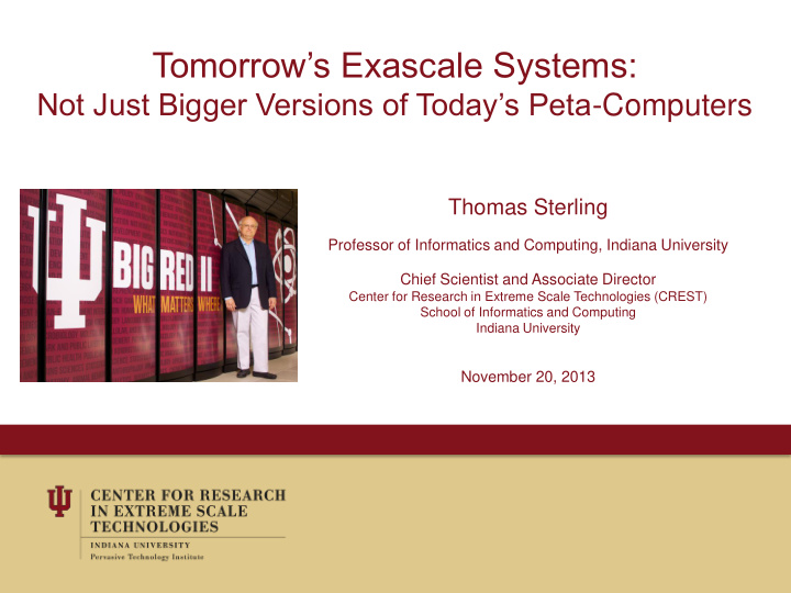 tomorrow s exascale systems