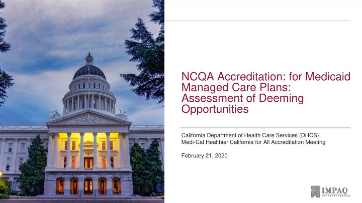 ncqa accreditation for medicaid managed care plans