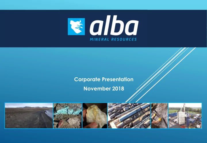 corporate presentation november 2018