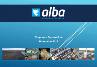 Corporate Presentation  November 2018  l  DISCLAIMER This presentation is made on behalf of Alba