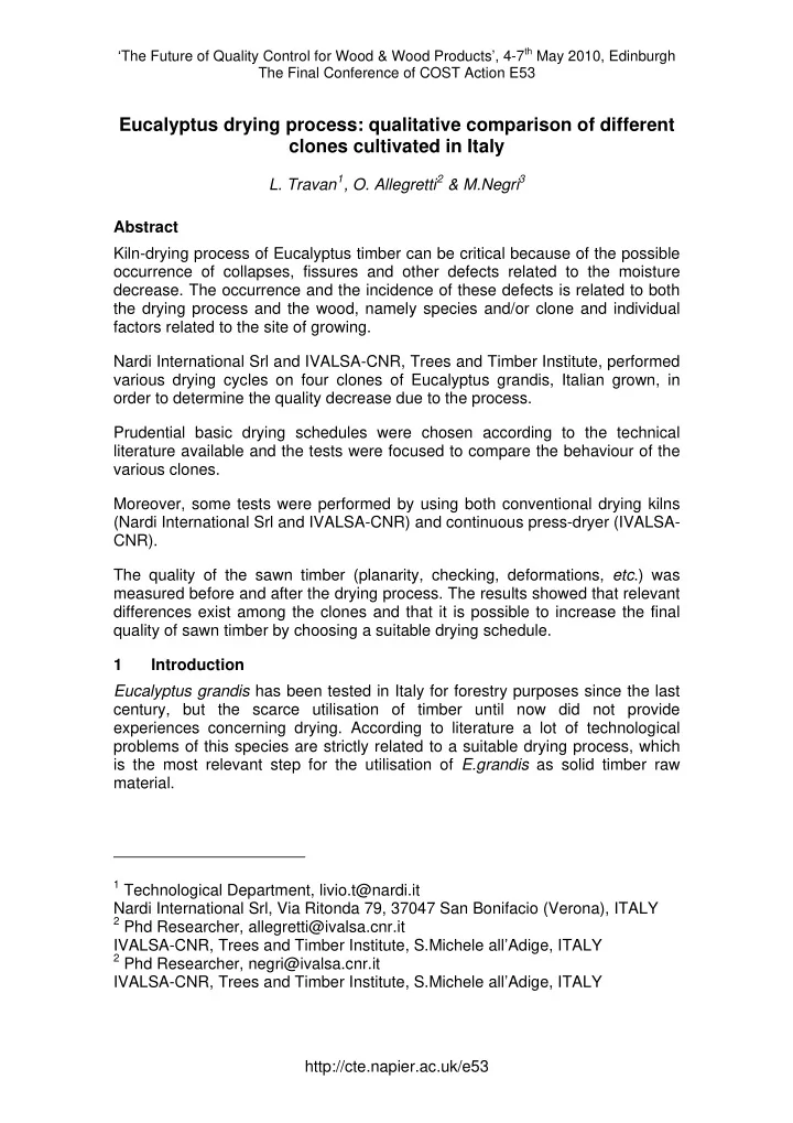 eucalyptus drying process qualitative comparison of