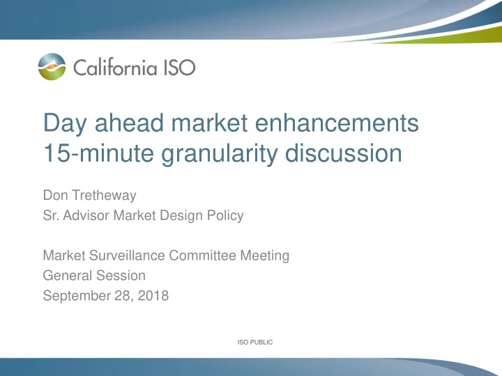 15 minute granularity discussion