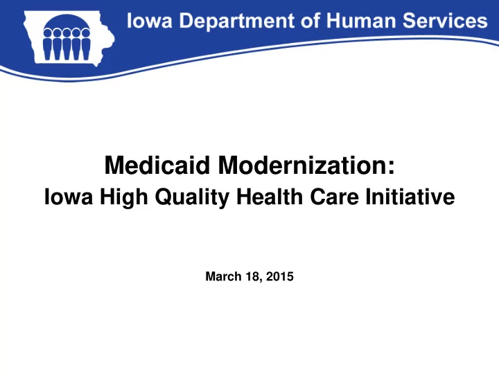 medicaid modernization
