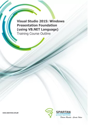 Visual Studio 2015: Windows  Presentation Foundation (using VB.NET Language)  Training Course