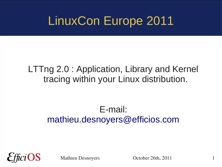 linuxcon europe 2011