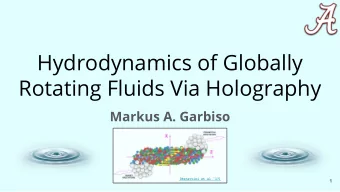 Hydrodynamics of Globally  Rotating Fluids Via Holography  Markus A. Garbiso  [Becattini et al `17]