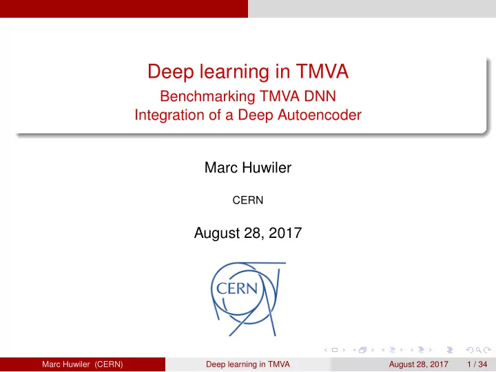 deep learning in tmva